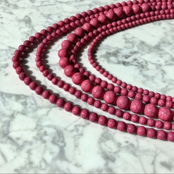 BaubleBar Globe Multi-strand Beaded Necklace Pink - Picture 7 of 13